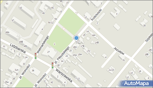 Żuromin, Plac Piłsudskiego Józefa, marsz., 18, mapa Żuromin