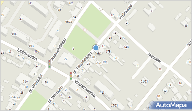 Żuromin, Plac Piłsudskiego Józefa, marsz., 19, mapa Żuromin
