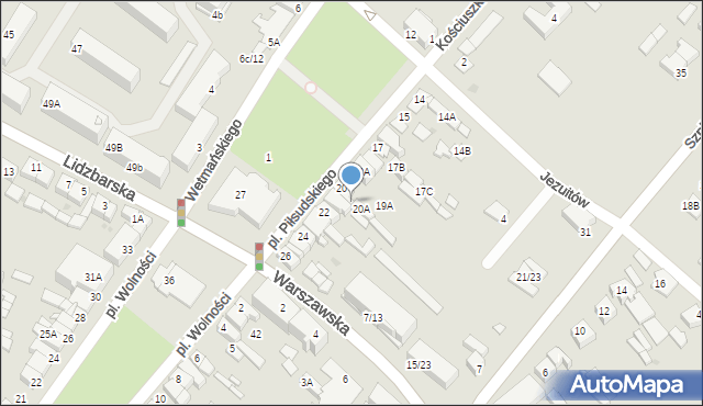 Żuromin, Plac Piłsudskiego Józefa, marsz., 20b, mapa Żuromin