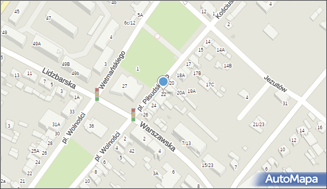 Żuromin, Plac Piłsudskiego Józefa, marsz., 22, mapa Żuromin