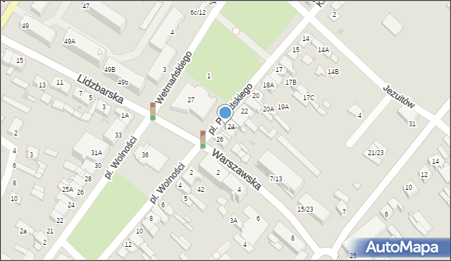 Żuromin, Plac Piłsudskiego Józefa, marsz., 25, mapa Żuromin