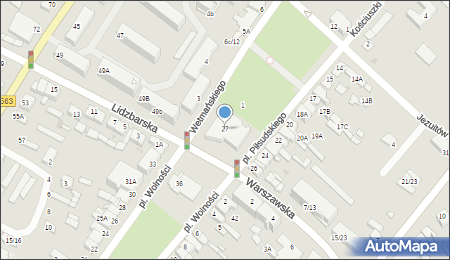 Żuromin, Plac Piłsudskiego Józefa, marsz., 27, mapa Żuromin