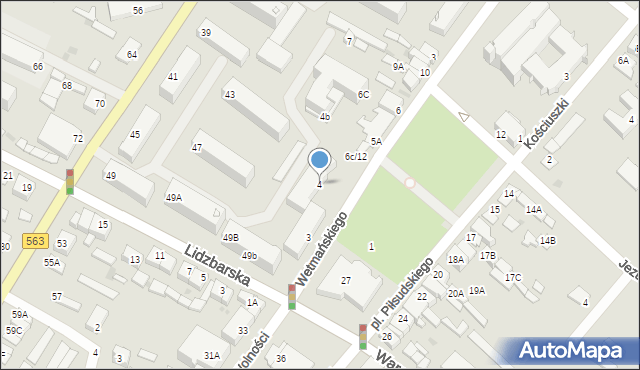 Żuromin, Plac Piłsudskiego Józefa, marsz., 4, mapa Żuromin