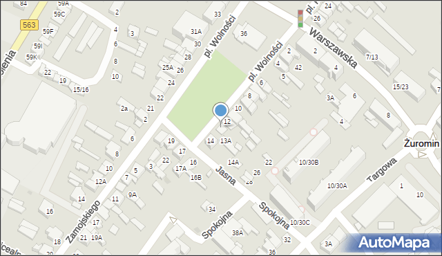 Żuromin, Plac Wolności, 13, mapa Żuromin