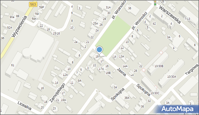 Żuromin, Plac Wolności, 18, mapa Żuromin