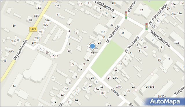 Żuromin, Plac Wolności, 24, mapa Żuromin