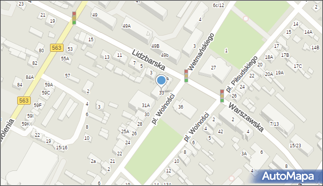 Żuromin, Plac Wolności, 33, mapa Żuromin