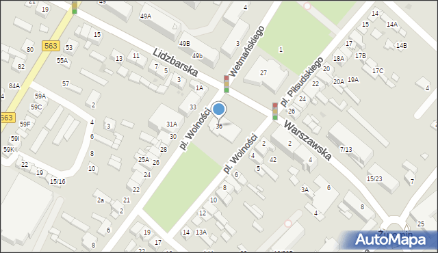 Żuromin, Plac Wolności, 36, mapa Żuromin