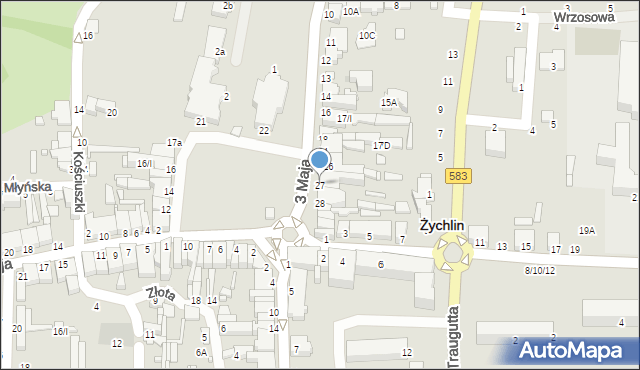 Żychlin, Plac 29 Listopada, 27, mapa Żychlin