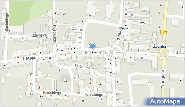 Żychlin, Plac 29 Listopada, 7, mapa Żychlin