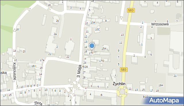Żychlin, Plac Jana Pawła II, 17/I, mapa Żychlin