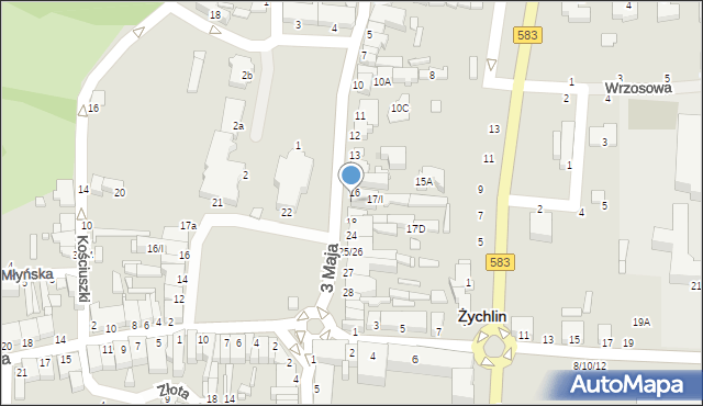 Żychlin, Plac Jana Pawła II, 17, mapa Żychlin