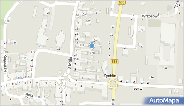 Żychlin, Plac Jana Pawła II, 17D, mapa Żychlin