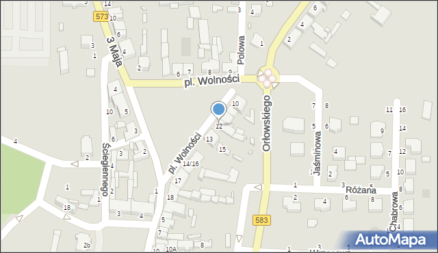 Żychlin, Plac Wolności, 12, mapa Żychlin