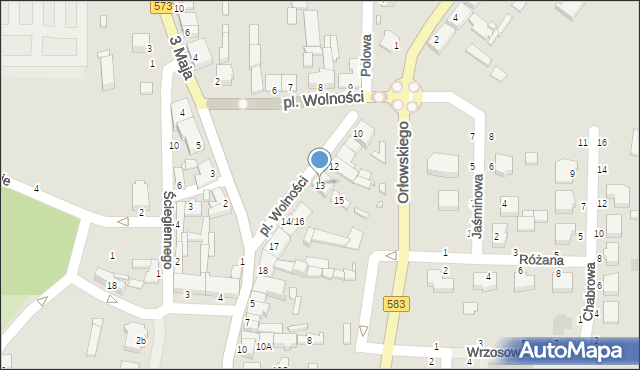 Żychlin, Plac Wolności, 13, mapa Żychlin