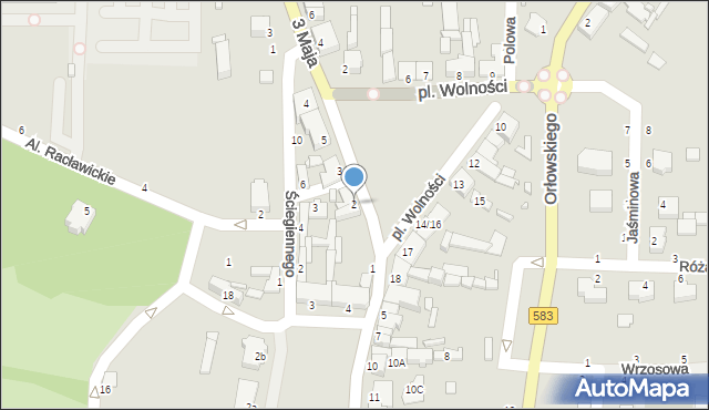 Żychlin, Plac Wolności, 2, mapa Żychlin