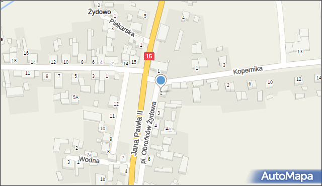 Żydowo, Plac Obrońców Żydowa, 2, mapa Żydowo
