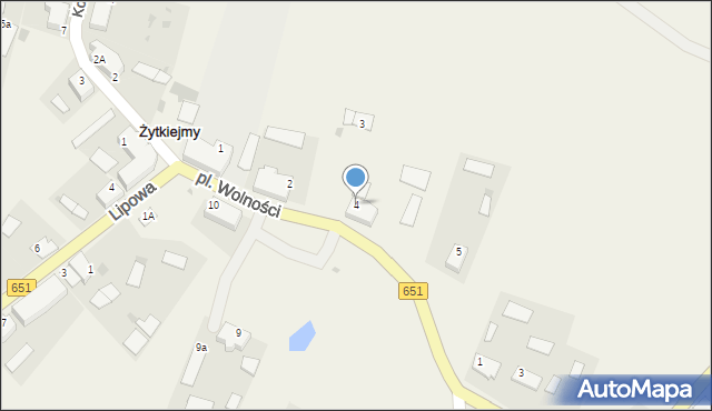 Żytkiejmy, Plac Wolności, 4, mapa Żytkiejmy