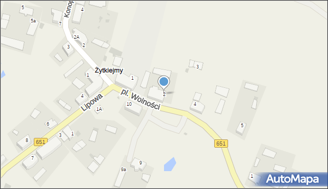 Żytkiejmy, Plac Wolności, 2, mapa Żytkiejmy