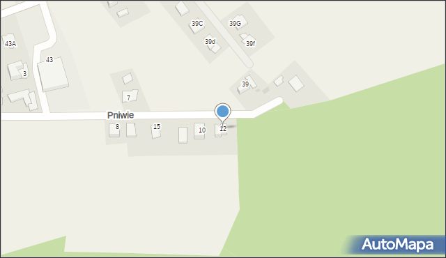 Bąków, Pniwie, 12, mapa Bąków