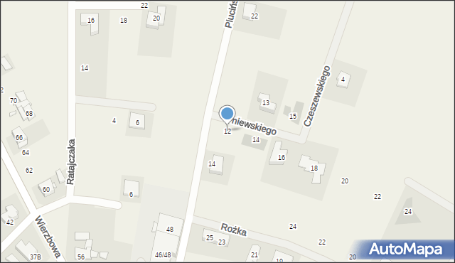 Lusowo, Pniewskiego Wiktora, 12, mapa Lusowo