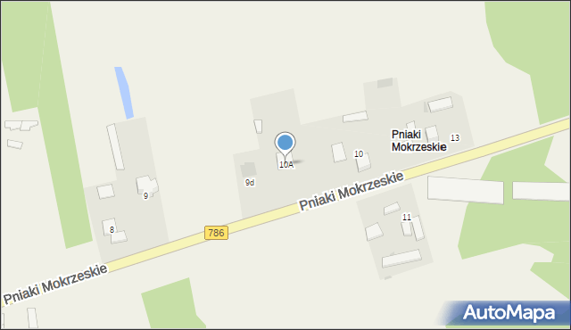 Mokrzesz, Pniaki Mokrzeskie, 10A, mapa Mokrzesz