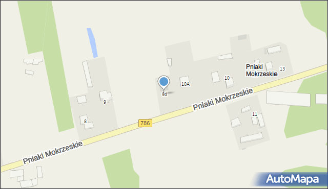 Mokrzesz, Pniaki Mokrzeskie, 9d, mapa Mokrzesz
