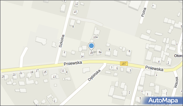 Otorowo, Pniewska, 10, mapa Otorowo