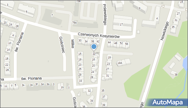 Płock, Pniewskiego Jerzego, 12, mapa Płock