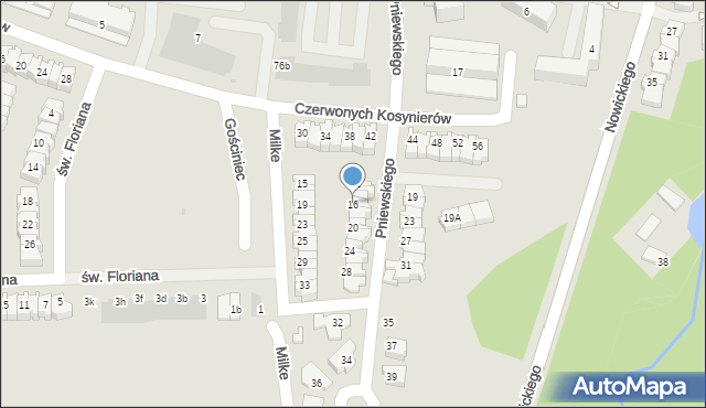 Płock, Pniewskiego Jerzego, 16, mapa Płock