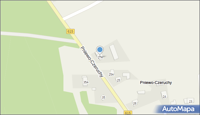 Pniewo-Czeruchy, Pniewo-Czeruchy, 27A, mapa Pniewo-Czeruchy