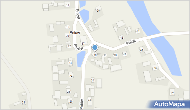 Pniów, Pniów, 36, mapa Pniów