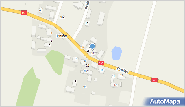 Pniów, Pniów, 14, mapa Pniów
