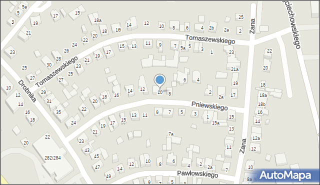 Poznań, Pniewskiego Władysława, 10, mapa Poznania