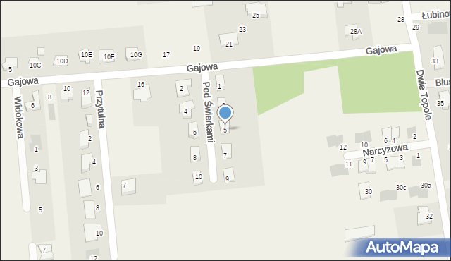 Abramowice Prywatne, Pod Świerkami, 5, mapa Abramowice Prywatne