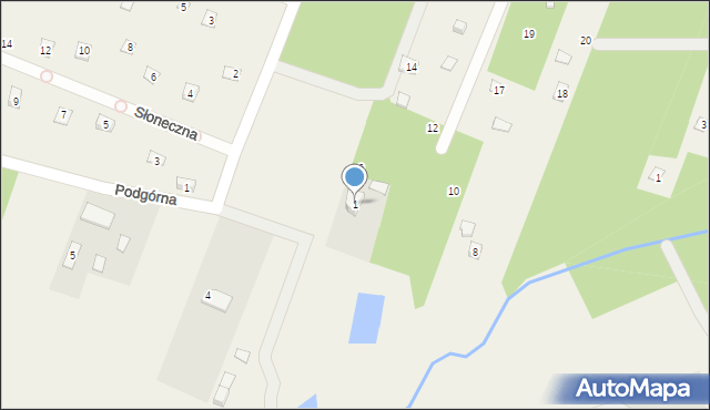 Adamów-Parcel, Podgórna, 1, mapa Adamów-Parcel