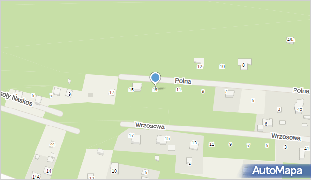 Adamów-Parcel, Polna, 13, mapa Adamów-Parcel