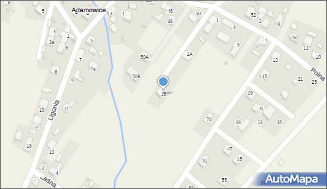 Adamowice, Polna, 1B, mapa Adamowice