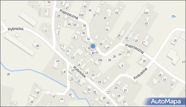 Adamowice, Poprzeczna, 30, mapa Adamowice