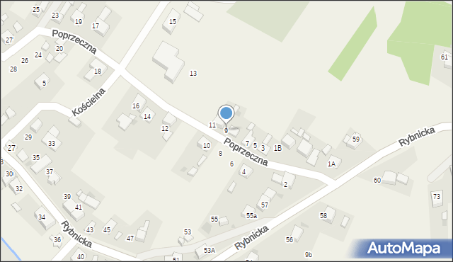 Adamowice, Poprzeczna, 9, mapa Adamowice