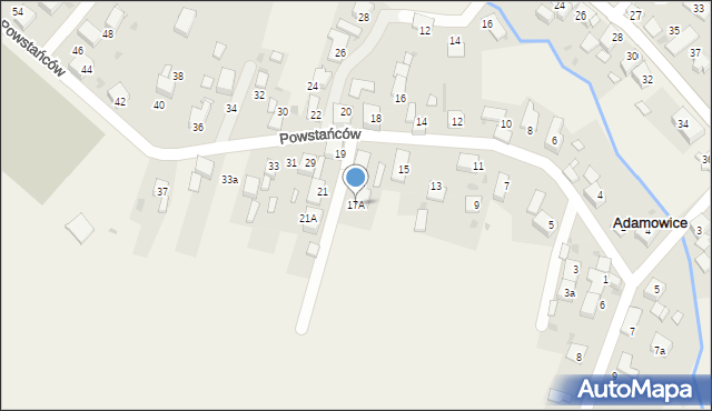 Adamowice, Powstańców, 17A, mapa Adamowice