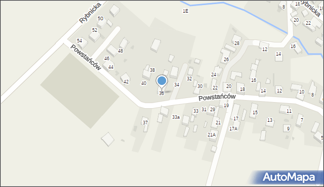 Adamowice, Powstańców, 36, mapa Adamowice