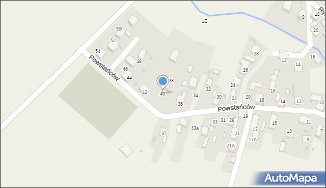 Adamowice, Powstańców, 40, mapa Adamowice
