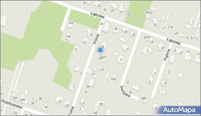 Aleksandrów Łódzki, Polna, 12a, mapa Aleksandrów Łódzki