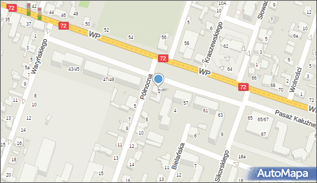 Aleksandrów Łódzki, Północna, 2, mapa Aleksandrów Łódzki