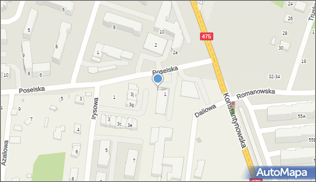 Aleksandrów Łódzki, Poselska, 1, mapa Aleksandrów Łódzki