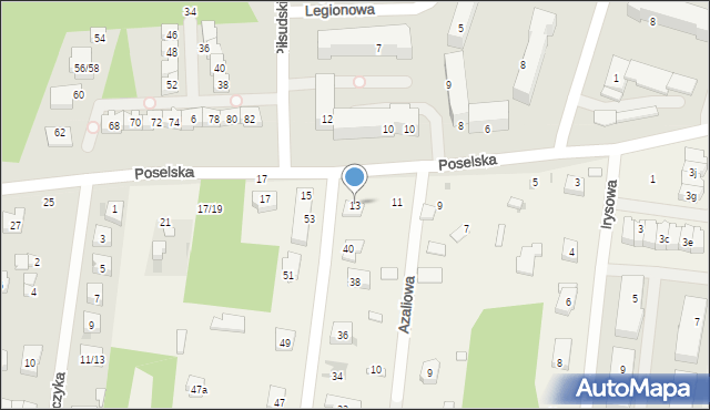 Aleksandrów Łódzki, Poselska, 13, mapa Aleksandrów Łódzki