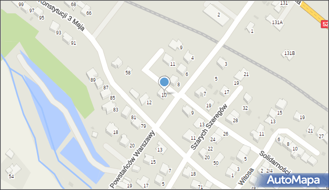 Andrychów, Powstańców Warszawy, 10, mapa Andrychów