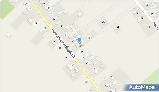 Antoniów, Powstańców Śląskich, 32, mapa Antoniów