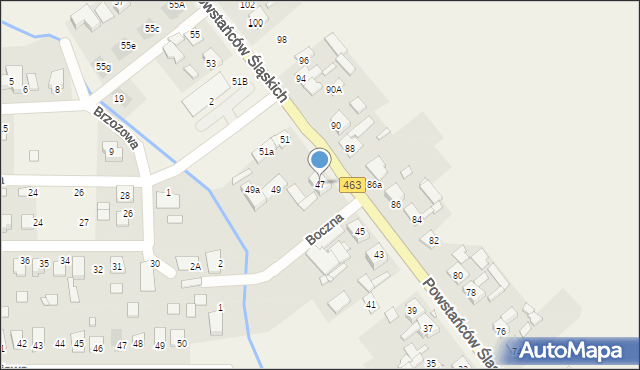 Antoniów, Powstańców Śląskich, 47, mapa Antoniów